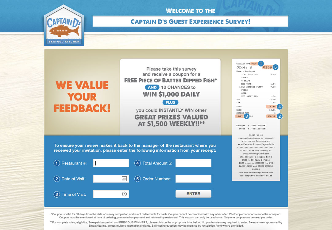 Captain D's Customer Survey