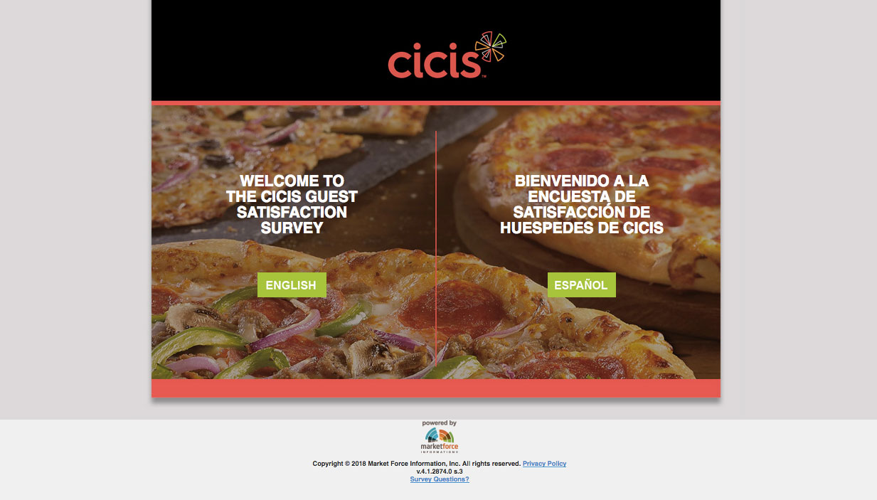 CiCi's Pizza Customer Satisfaction Survey