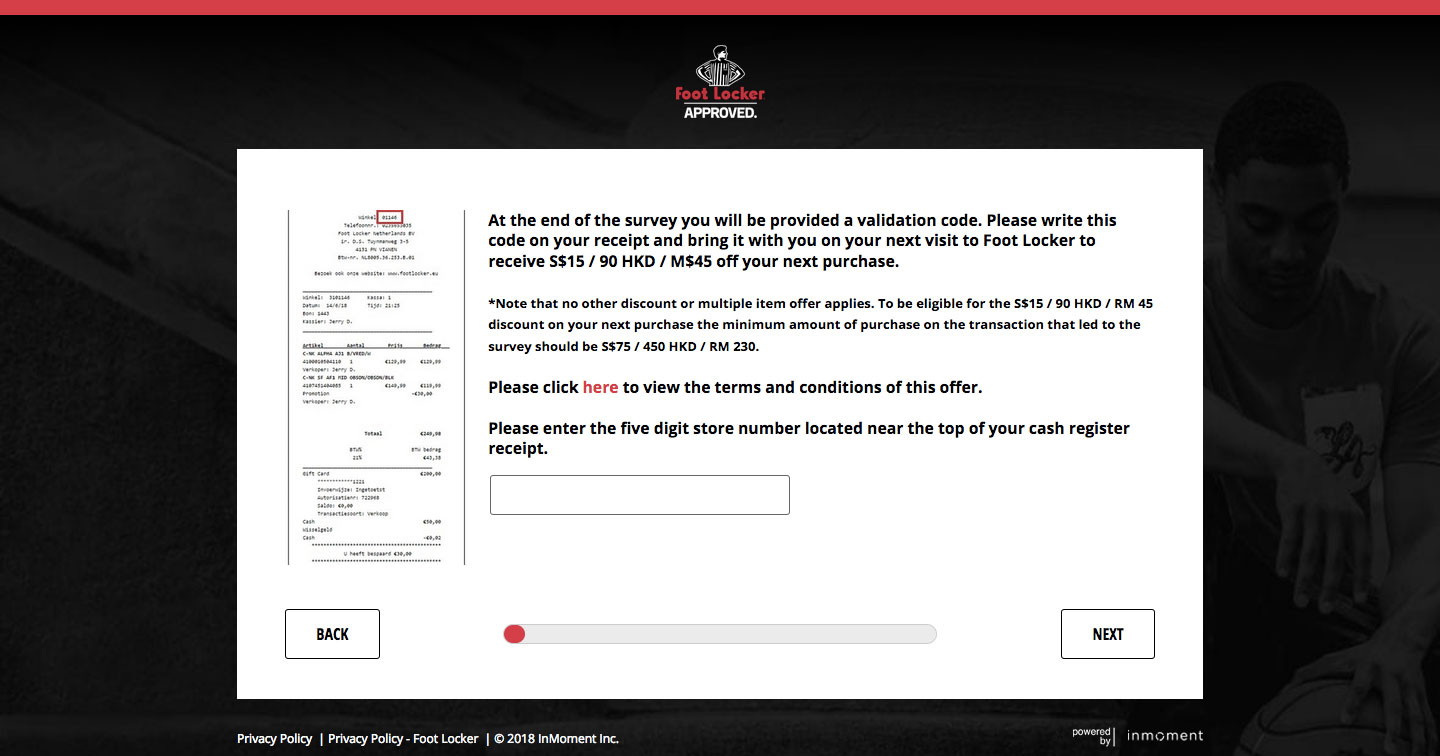 Foot Locker Guest Experience Survey