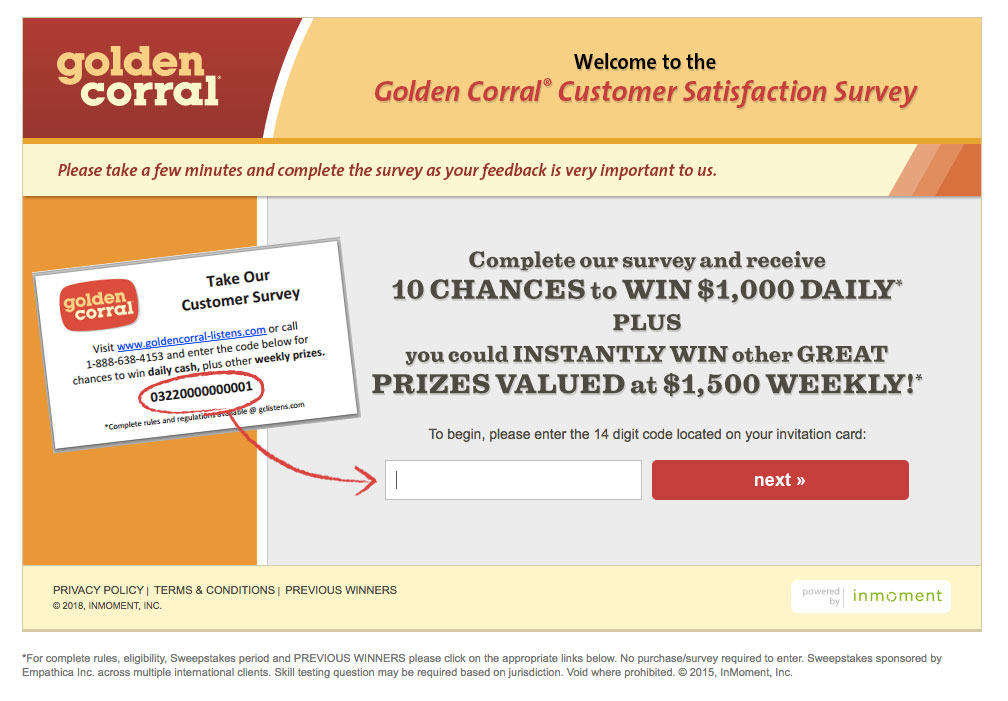 Golden Corral Customer Satisfaction Survey