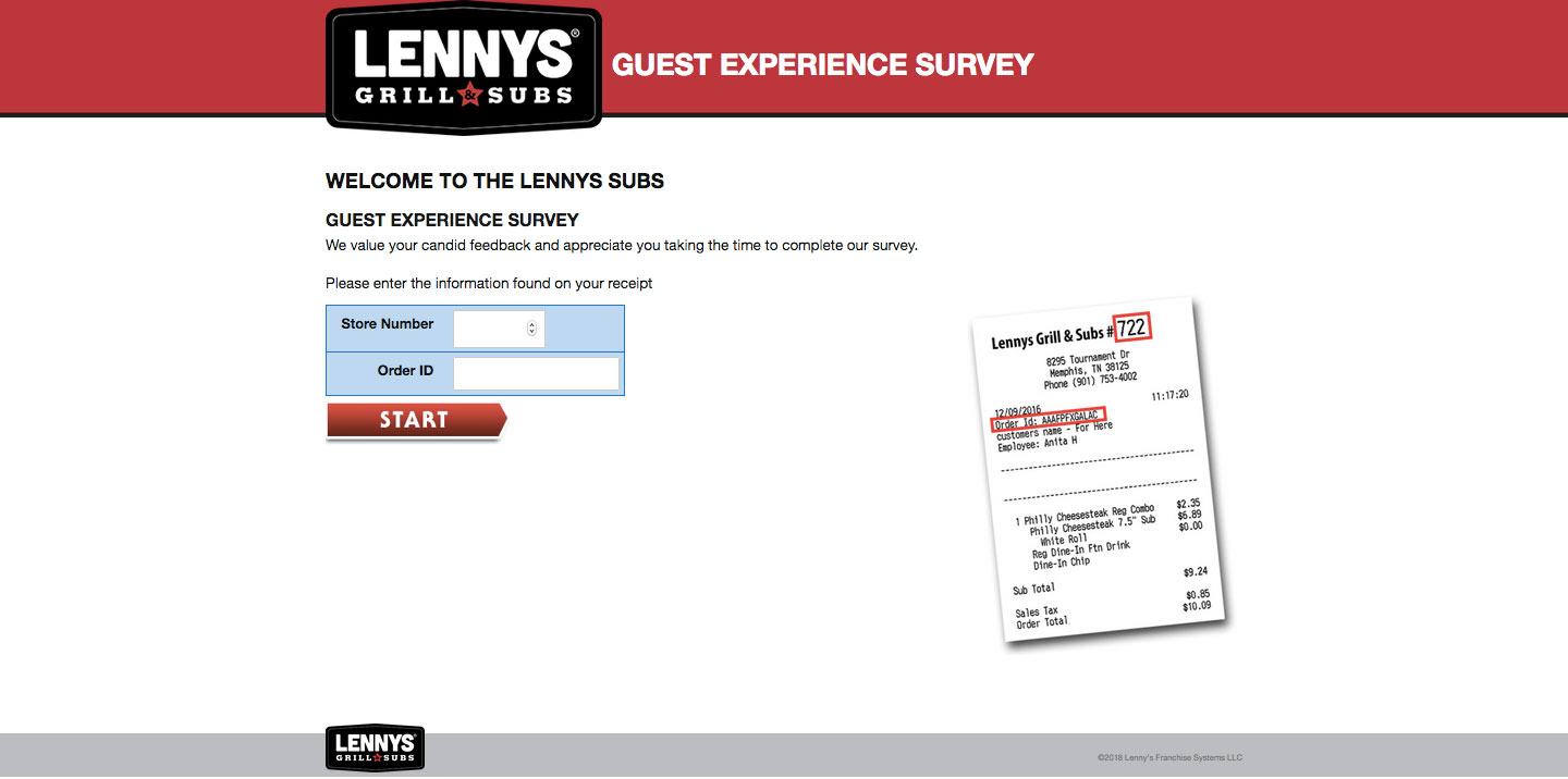 Lenny's Subs Customer Feedback Survey