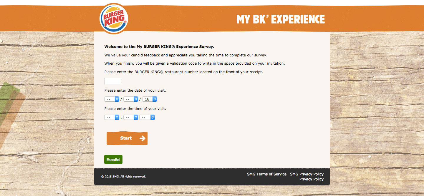 My Burger King Experience Survey