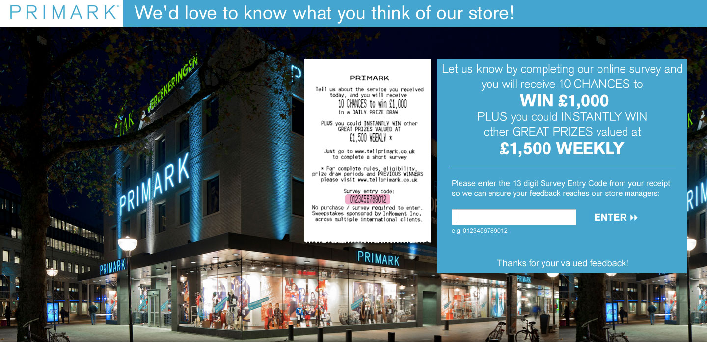 Primark Online Survey