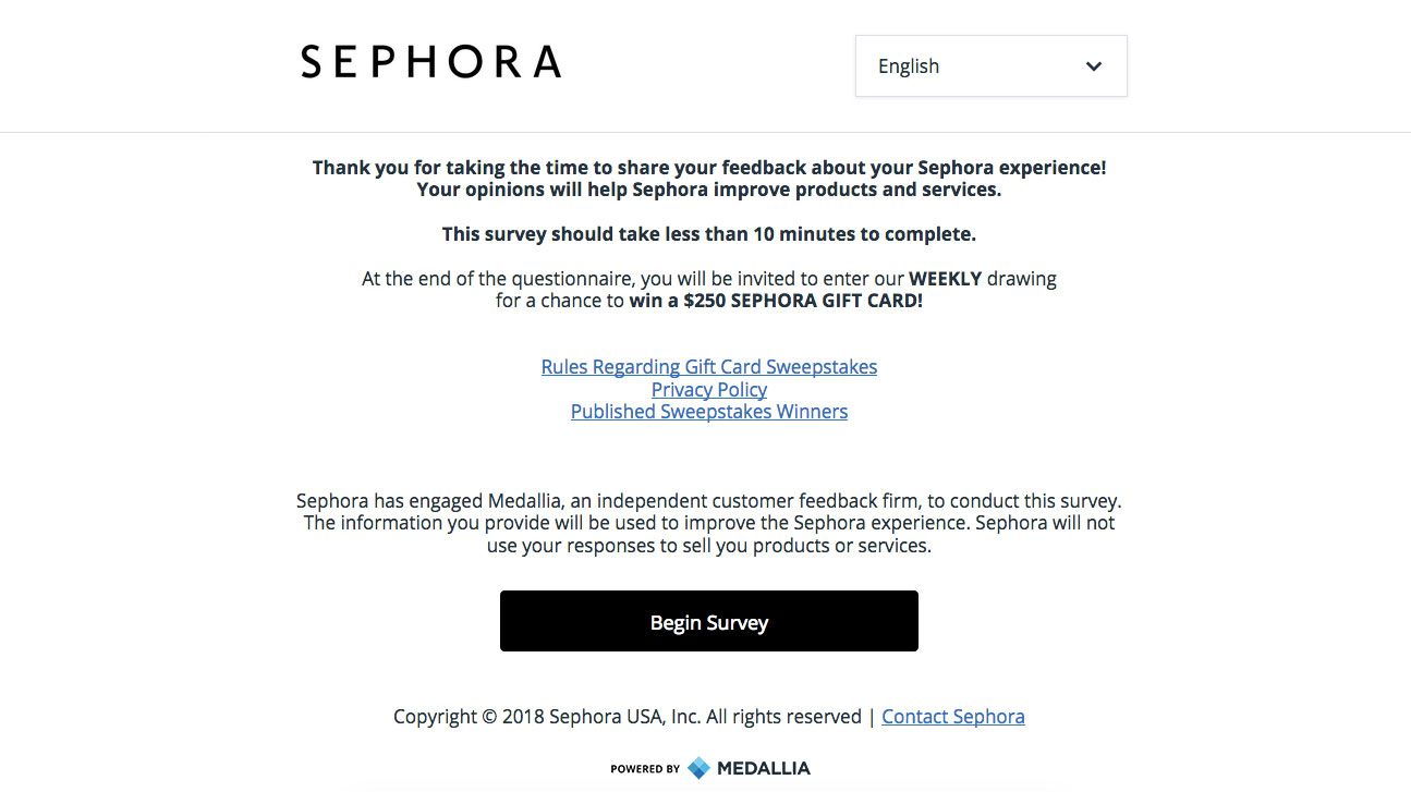 Sephora Experience Survey 