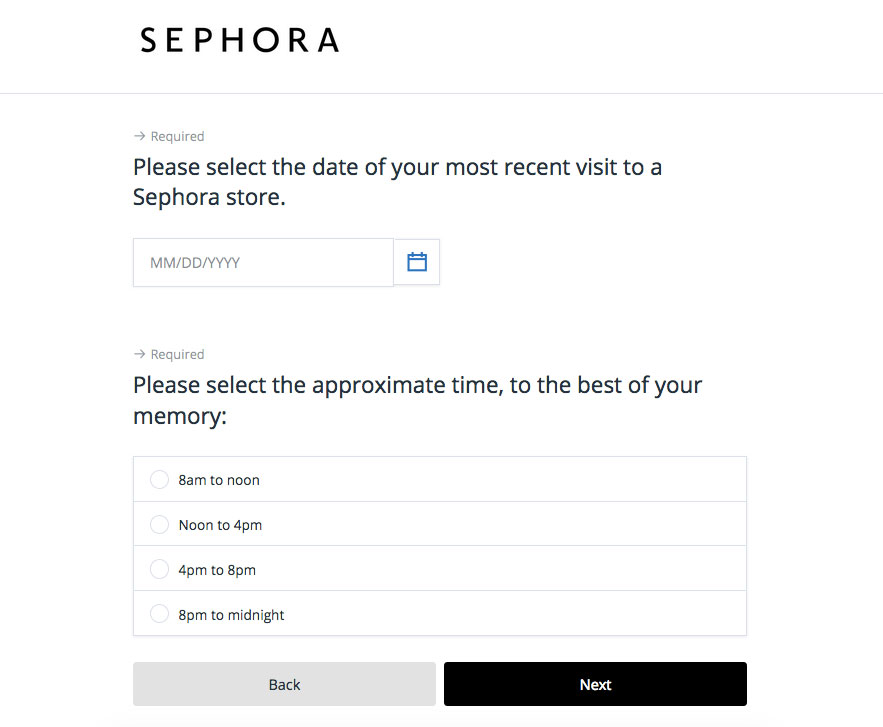 Sephora Experience Survey 