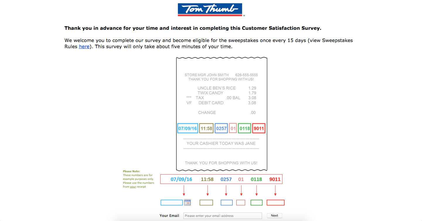 Tom Thumb Safeway Client Feedback Survey