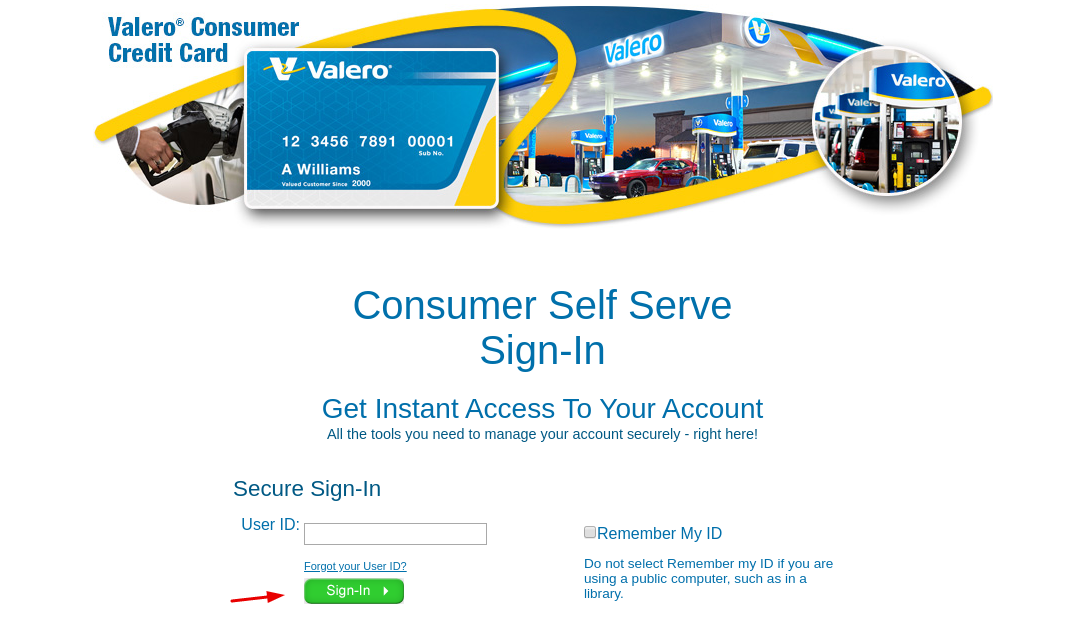 Valero Credit Card Sign In