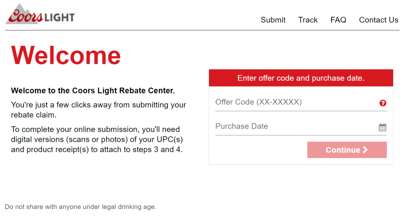 coors light rebate submission