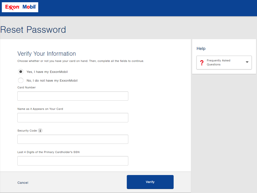 exxonmobil smart card login