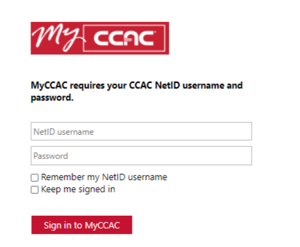 CCAC Student login