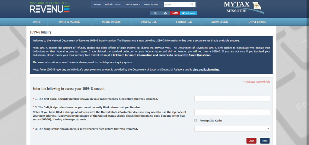 missouri tax account